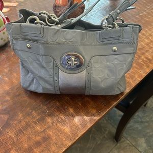 Coach handbag Silver and Gray13x8